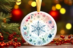 Round Christmas Ornament Sublimation|Clipart Product Image 3