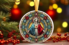 Round Christmas Ornament Sublimation|Clipart Product Image 2