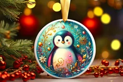 Round Christmas Ornament Sublimation|Clipart Product Image 1