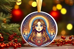 Round Christmas Ornament Sublimation|Clipart Product Image 2