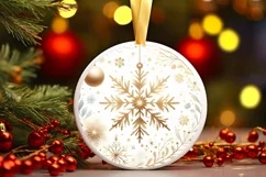 Round Christmas Ornament Sublimation|Clipart Product Image 1