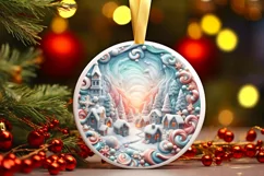 Christmas Scene Molten Candy Sublimation PNG Product Image 3