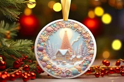 Christmas Scene Molten Candy Sublimation PNG Product Image 3