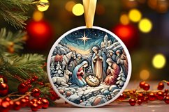 Round Christmas Ornament Sublimation|Clipart Product Image 1