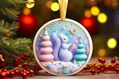 Round Christmas Ornament Sublimation|Clipart Product Image 1