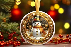Round Christmas Ornament Sublimation|Clipart Product Image 2