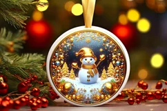 Round Christmas Ornament Sublimation|Clipart Product Image 2