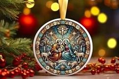 Round Christmas Ornament Sublimation|Clipart Product Image 2