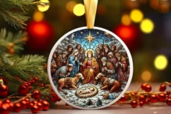 Round Christmas Ornament Sublimation|Clipart Product Image 2