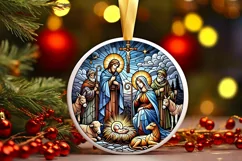 Round Christmas Ornament Sublimation|Clipart Product Image 2
