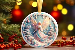 Round Christmas Ornament Sublimation|Clipart Product Image 1