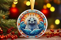 Round Christmas Ornament Sublimation|Clipart Product Image 2