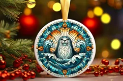 Round Christmas Ornament Sublimation|Clipart Product Image 2