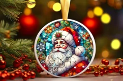 Round Christmas Ornament Sublimation|Clipart Product Image 2