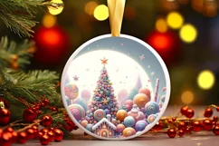 Christmas Scene Molten Candy Sublimation PNG Product Image 3