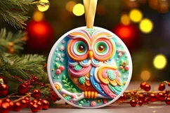 Round Christmas Ornament Sublimation|Clipart Product Image 2