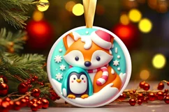 Round Christmas Ornament Sublimation|Clipart Product Image 2
