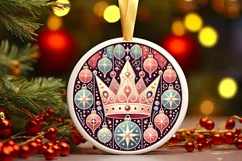 Round Christmas Ornament Sublimation|Clipart Product Image 2
