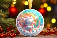 Round Christmas Ornament Sublimation|Clipart Product Image 2