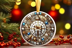 Round Christmas Ornament Sublimation|Clipart Product Image 2