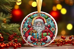 Round Christmas Ornament Sublimation|Clipart Product Image 2