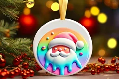 Round Christmas Ornament Sublimation|Clipart Product Image 2