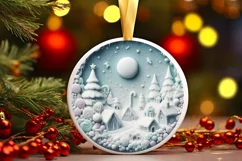 Christmas Scene Molten Candy Sublimation PNG Product Image 3