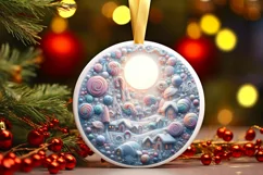 Christmas Scene Molten Candy Sublimation PNG Product Image 1