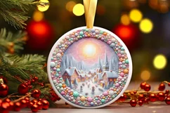 Christmas Scene Molten Candy Sublimation PNG Product Image 3