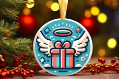 Round Christmas Ornament Sublimation|Clipart Product Image 2
