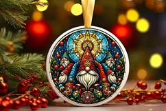 Round Christmas Ornament Sublimation|Clipart Product Image 2