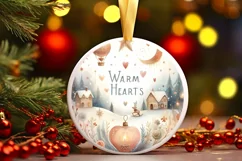 Watercolor Christmas Scene Warm Hearts Sublimation PNG Product Image 3