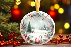 Watercolor Christmas Scene Warm Hearts Sublimation PNG Product Image 3