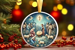 Round Christmas Ornament Sublimation|Clipart Product Image 2