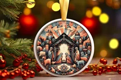 Round Christmas Ornament Sublimation|Clipart Product Image 2