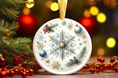 Round Christmas Ornament Sublimation|Clipart Product Image 1