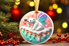 Round Christmas Ornament Sublimation|Clipart Product Image 2