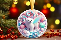 Round Christmas Ornament Sublimation|Clipart Product Image 2