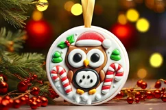 Round Christmas Ornament Sublimation|Clipart Product Image 2