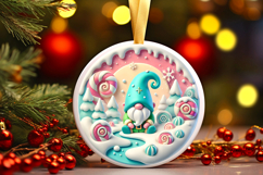 Round Christmass Ornament PNG Product Image 1