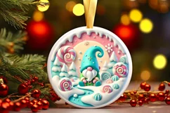 Round Christmas Ornament Sublimation|Clipart Product Image 1