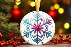 Round Christmas Ornament Sublimation|Clipart Product Image 1
