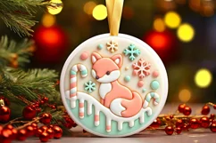 Round Christmas Ornament Sublimation|Clipart Product Image 2