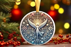 Round Christmas Ornament Sublimation|Clipart Product Image 2