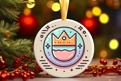 Round Christmas Ornament Sublimation|Clipart Product Image 2
