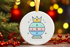 Round Christmas Ornament Sublimation|Clipart Product Image 2