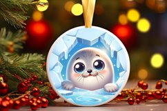 Round Christmas Ornament Sublimation|Clipart Product Image 1