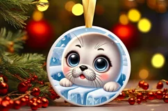 Round Christmas Ornament Sublimation|Clipart Product Image 1