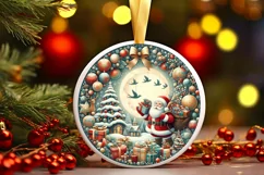 Round Christmas Ornament Sublimation|Clipart Product Image 2