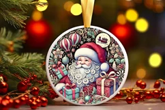 Round Christmas Ornament Sublimation|Clipart Product Image 2